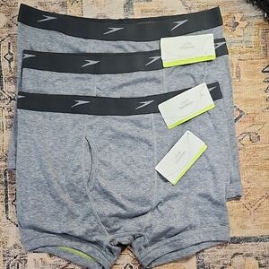 3 - Speedo Heather Gray Boxer Briefs with Black Waistband Vintage